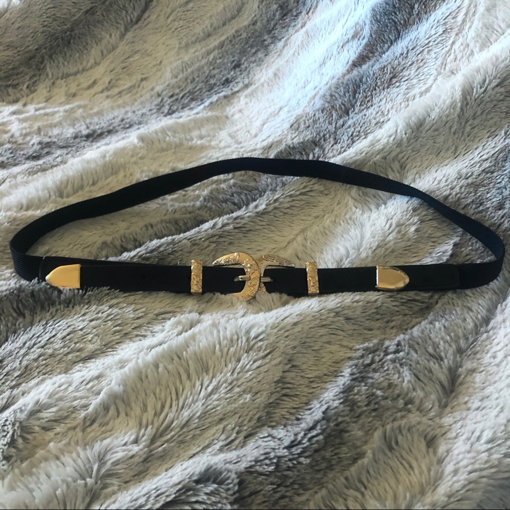 Black & Gold Elastic Belt